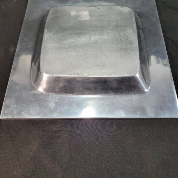 Towle Silversmiths 12in Square Serving Tray Platter with Mother of Pearl Inlay - Picture 2 of 6